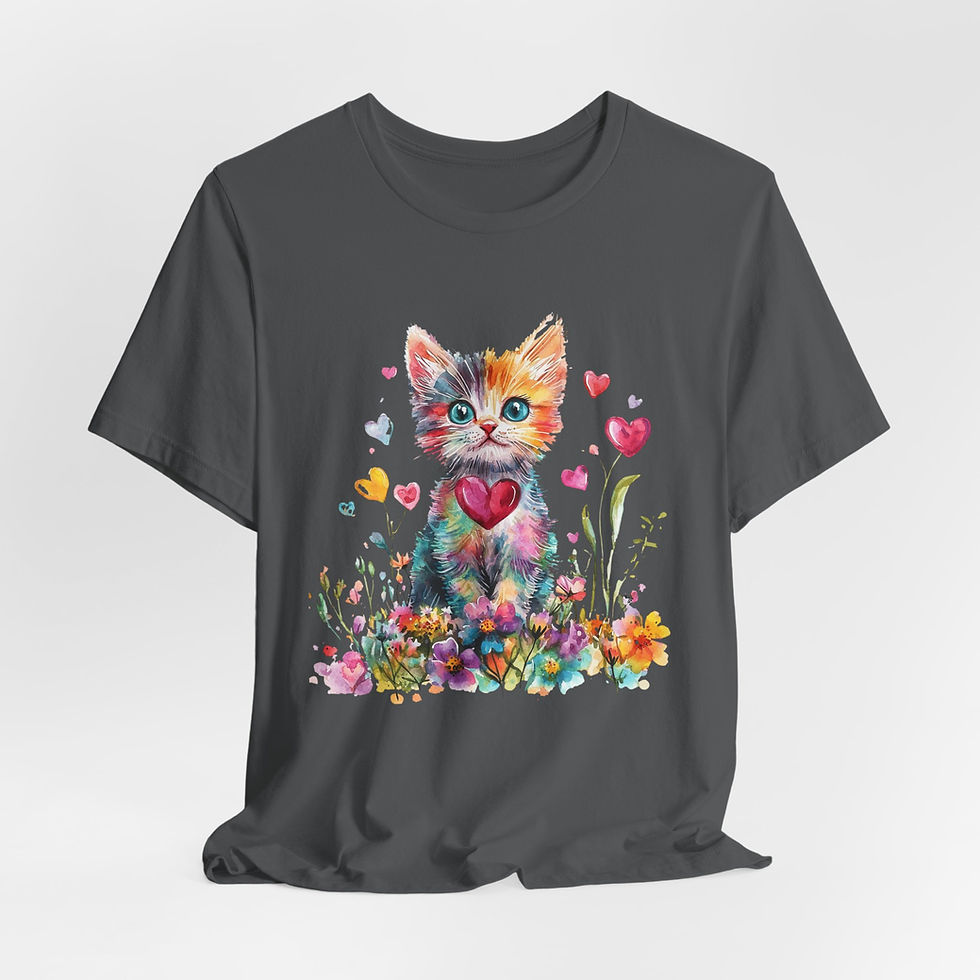 Thumbnail: Artistic Cat T-Shirt Shabby Boho Kitten Art Hippie Cat Lover Gift