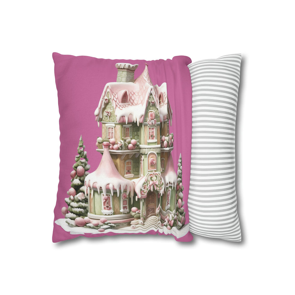 Thumbnail: Art Throw Pillow cover Shabby French Victorian House Nostalgic Christmas decor