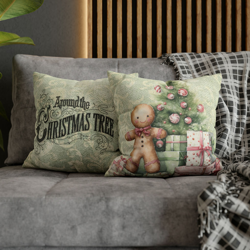 Thumbnail: Christmas Throw Pillow Cover Around the Christmas Tree Artistic Holiday Decor