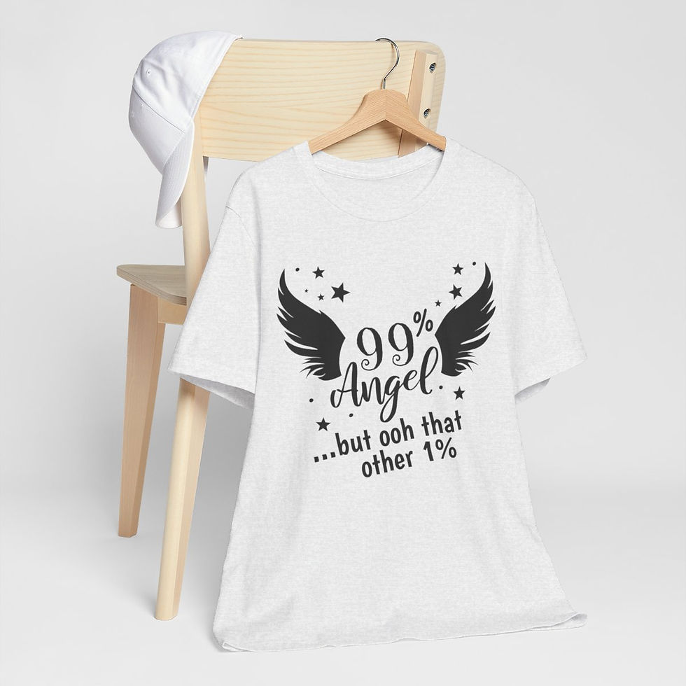 Thumbnail: Sarcastic T-Shirt 99% Angel but Oh that Other 1% Retro Expressive Apparel Gifts