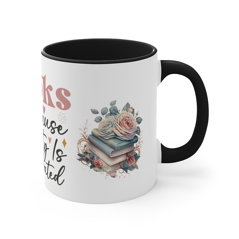 Thumbnail: Book Lover Coffee Mug Books, Because Reality is Overrated Reading Theme Gifts