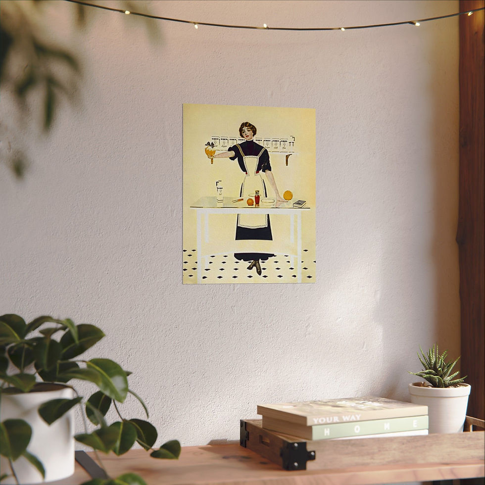 Thumbnail: Coles Phillips Art Fade Away Girl in Kitchen Cooking Textured Print