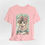 Miniatura: Victorian Cat Art T-Shirt Shabby Mint & Pink Roses Hat Artistic Cat Lover Gift