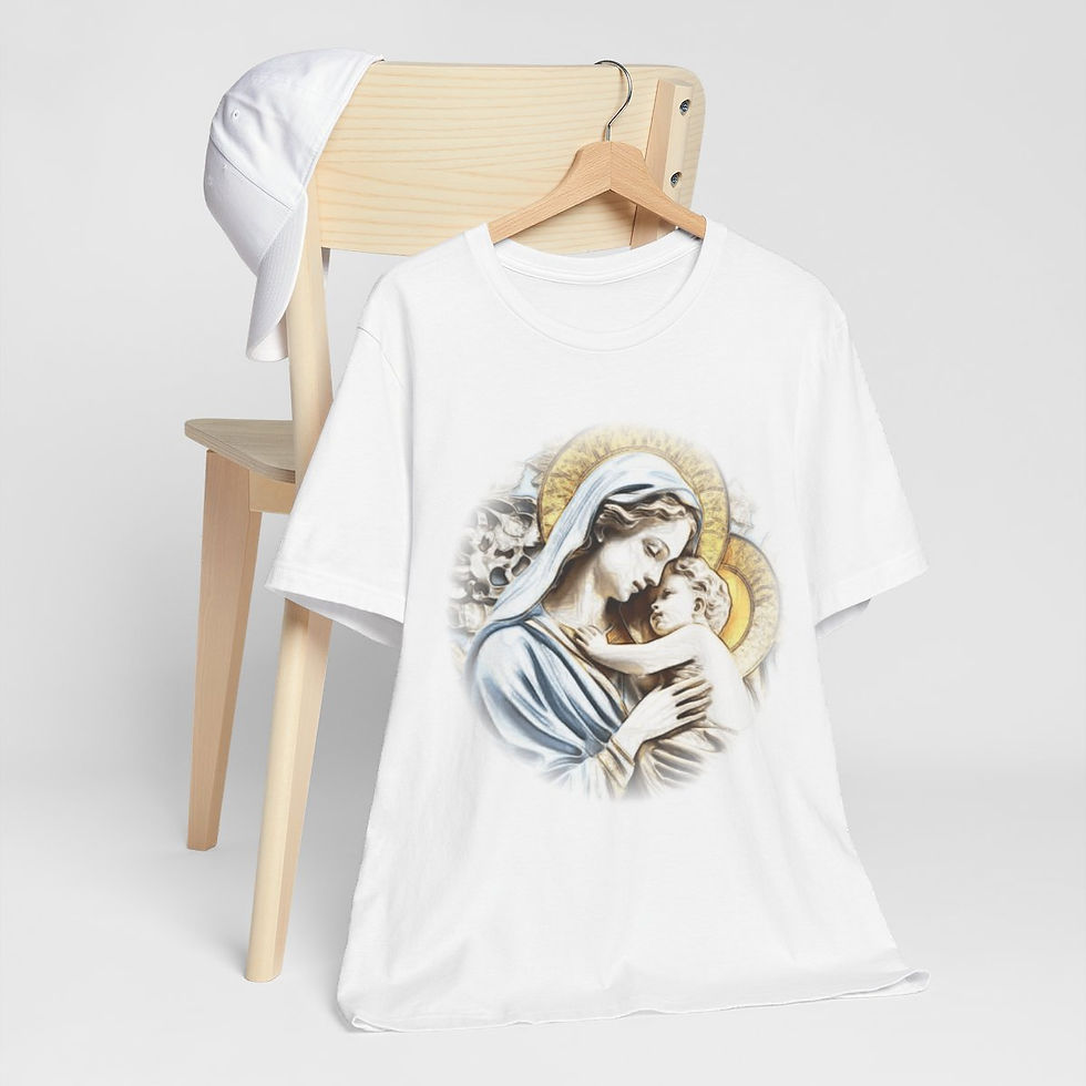 Thumbnail: Vintage Virgin Mary T-Shirt Madonna & Child Unisex Religious Art Catholic Gift