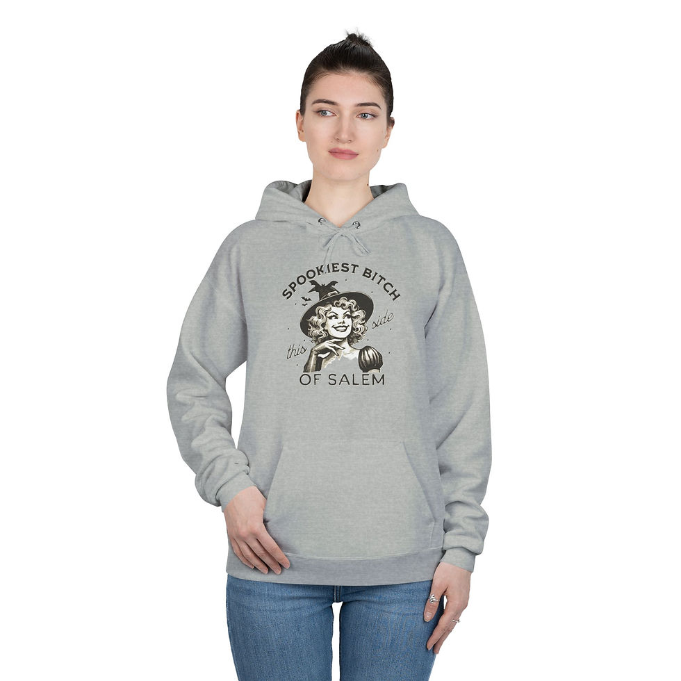 Thumbnail: Spookiest B*itch This Side of Salem Retro Hoodie - Sarcastic Pullover Fun Gift