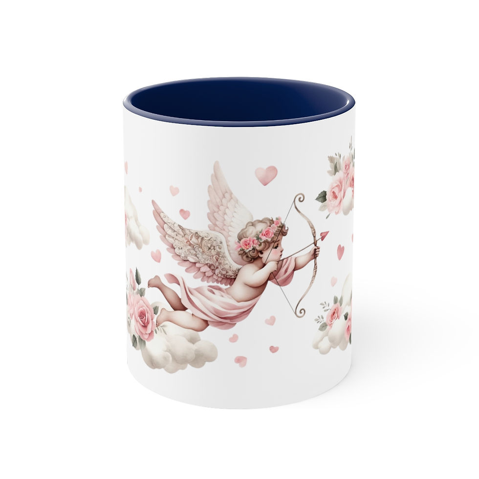 Thumbnail: Pink Cherub Cupid Coffee Mug Gifts of Love mug Thoughtful gifts Valentine's Day