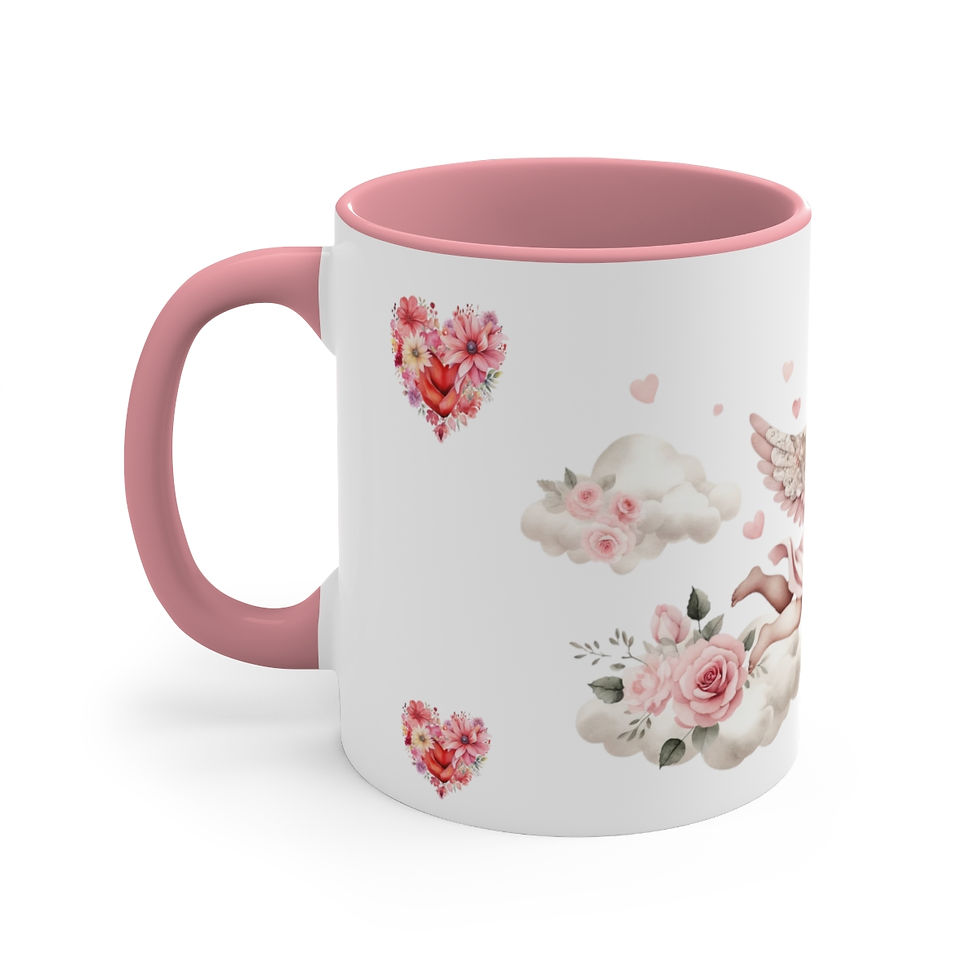 Thumbnail: Pink Cherub Cupid Coffee Mug Gifts of Love mug Thoughtful gifts Valentine's Day