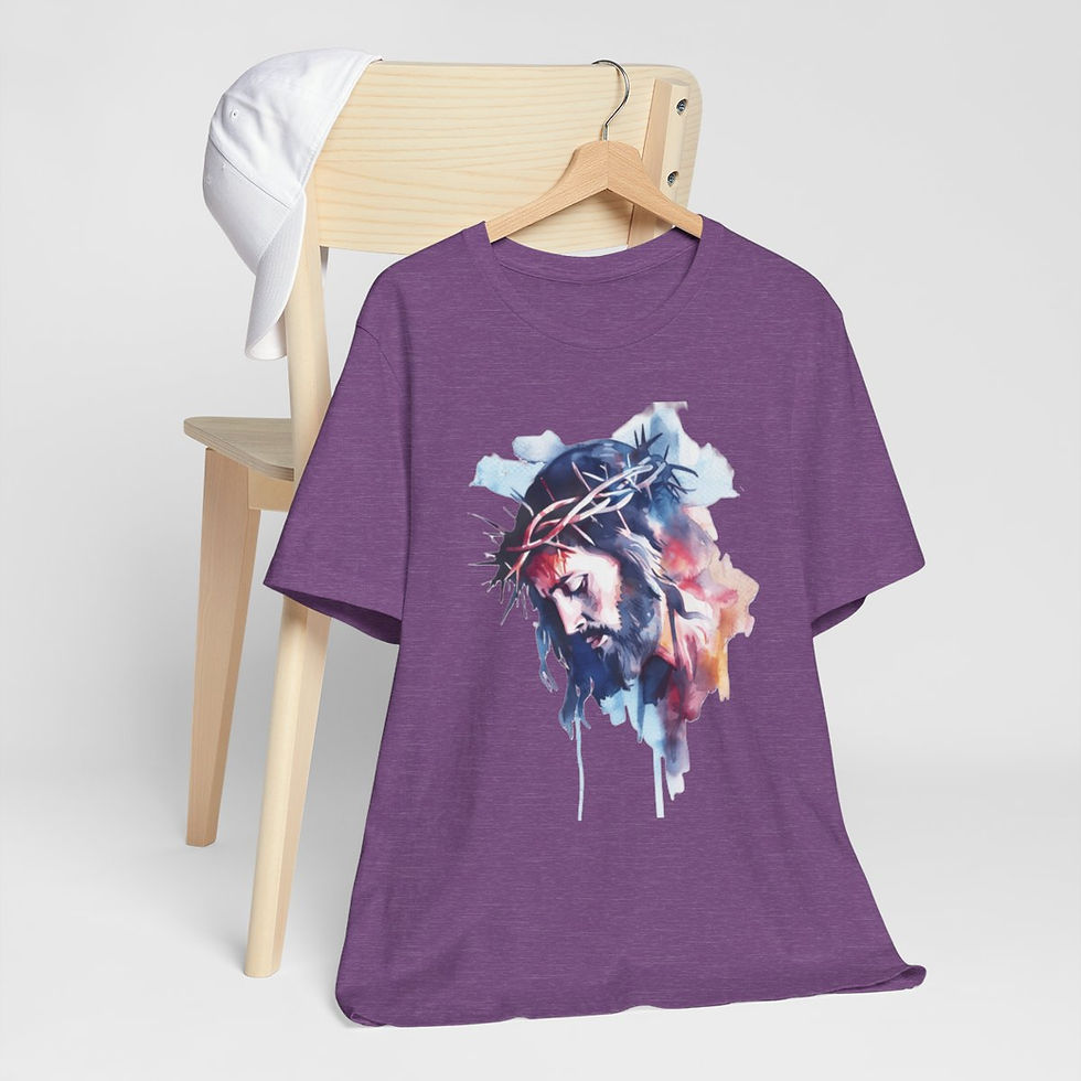 Thumbnail: Christian Faith T-Shirt Jesus Crown of Thorns Art Tee Catholic Religious Gift