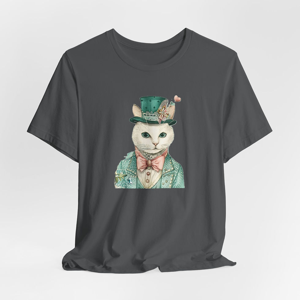 Thumbnail: Victorian Cat Art T-Shirt Shabby Male Kitty Expressive Artistic Cat Lover Gift