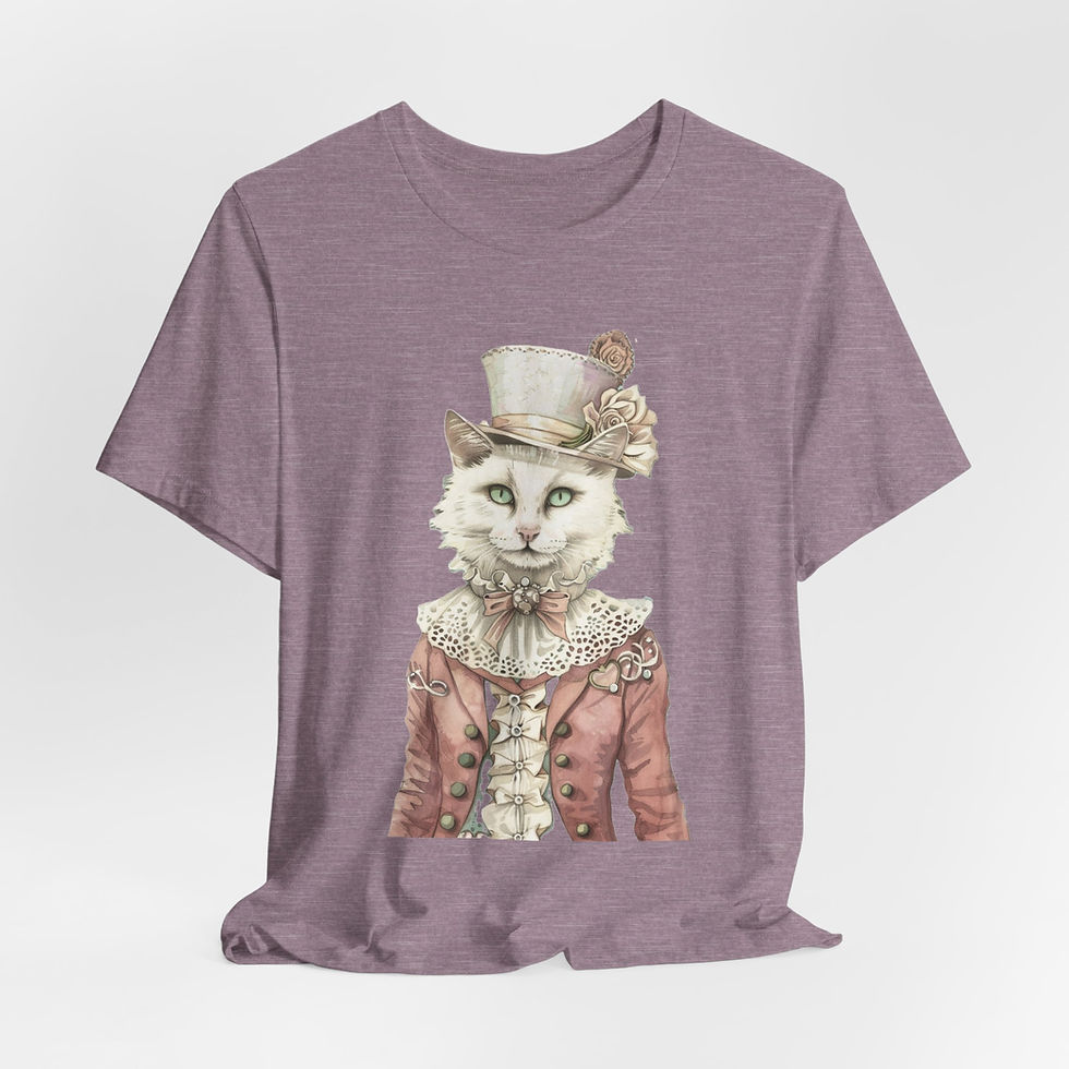 Thumbnail: Victorian Cat Art T-Shirt Shabby Male Kitty Expressive Artistic Cat Lover Gift