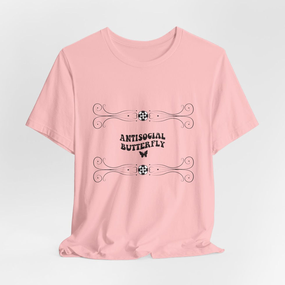 Thumbnail: Sarcastic T-Shirt Anti Social Butterfly Retro Art Tee Artistic Apparel Fun Gifts