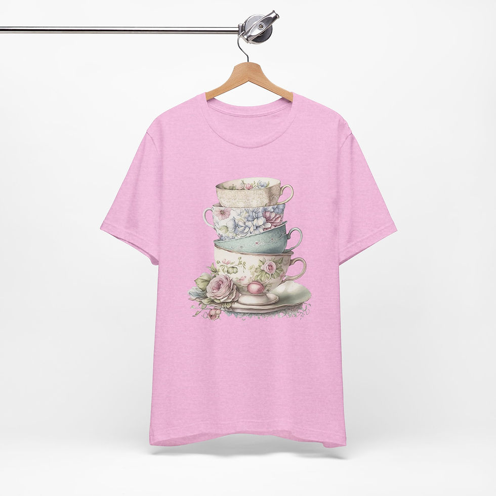 Thumbnail: Artistic T-Shirt Shabby Teacups Tea Lover Gift Victorian Statement Art Apparel