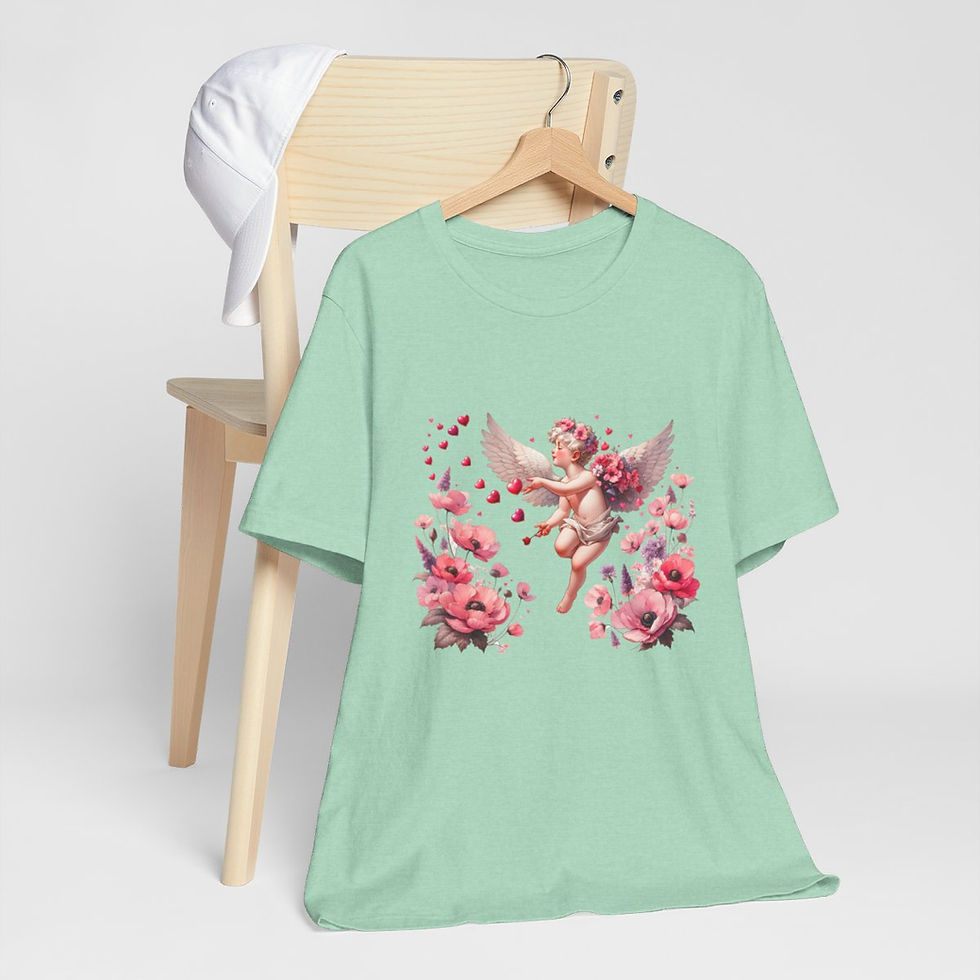 Thumbnail: Shabby Cherub T-Shirt Vintage Cupid Angel Tee Wearable Art Thoughtful Gifts