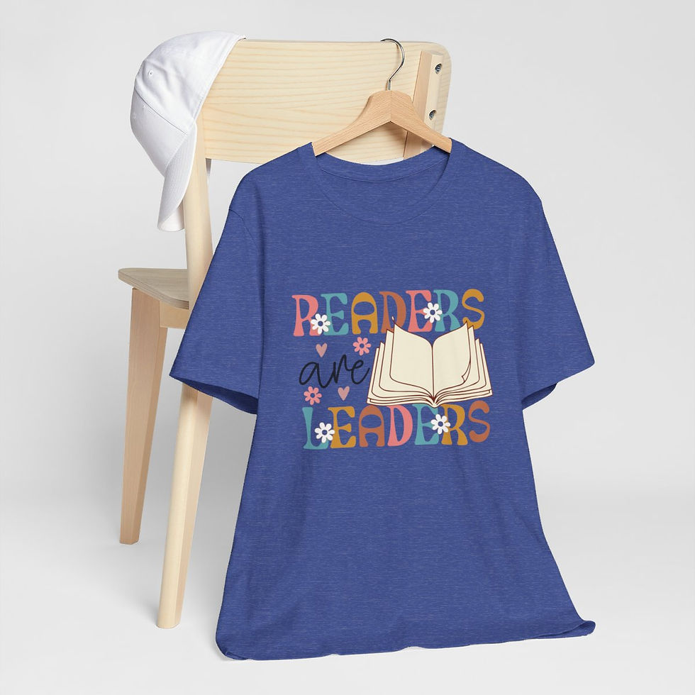 Thumbnail: Reading Theme T-Shirt Readers are Leaders Expressive Apparel Thoughtful Gifts
