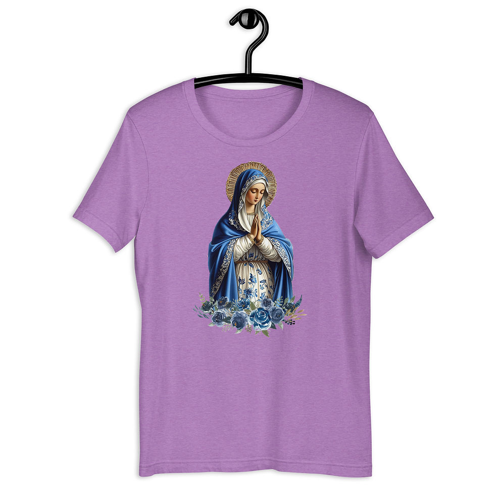 Thumbnail: Artistic Virgin Mary T-Shirt Catholic Faith Wearable Art French Mother Mary Tee