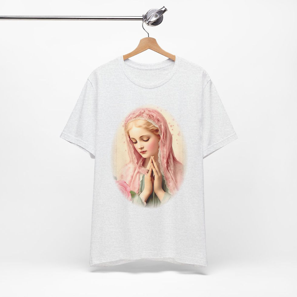 Thumbnail: Virgin Mary T-Shirt Shabby French Madonna Ave Maria Art Tee Catholic Faith Gifts