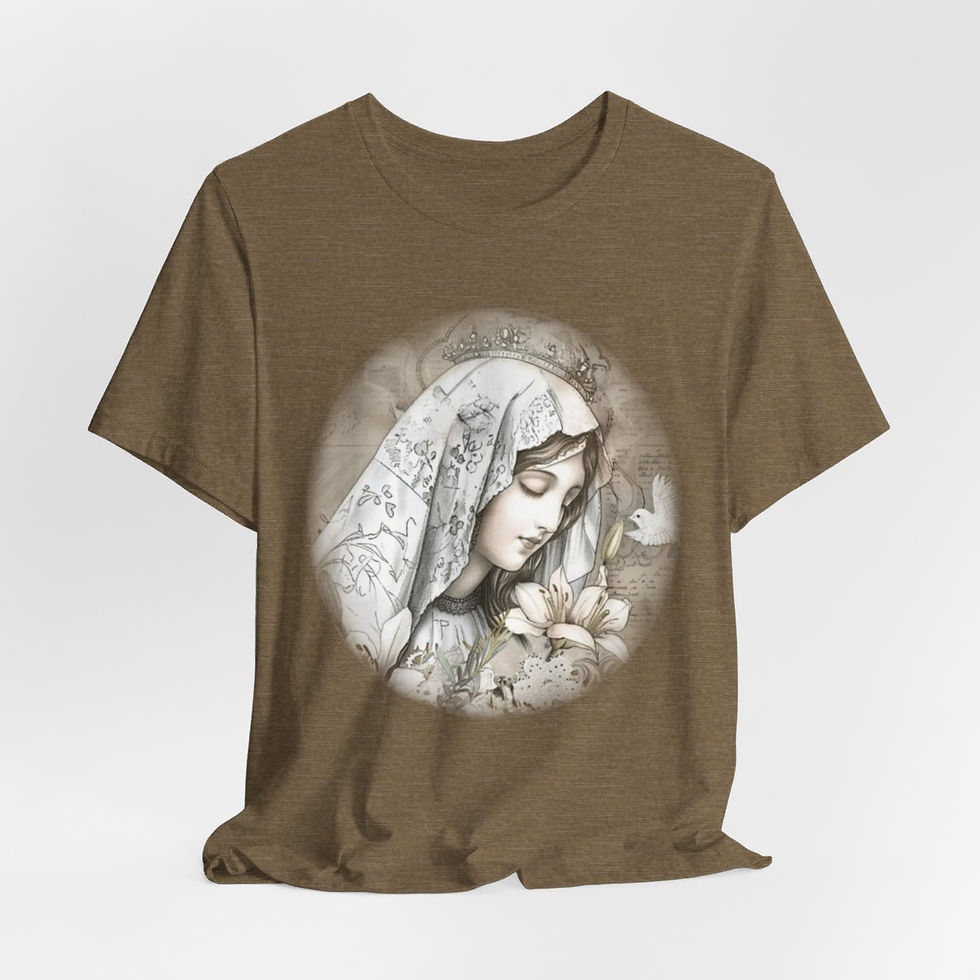 Thumbnail: Vintage Virgin Mary T-Shirt Shabby Apparel Religious Art Tee Catholic Gift
