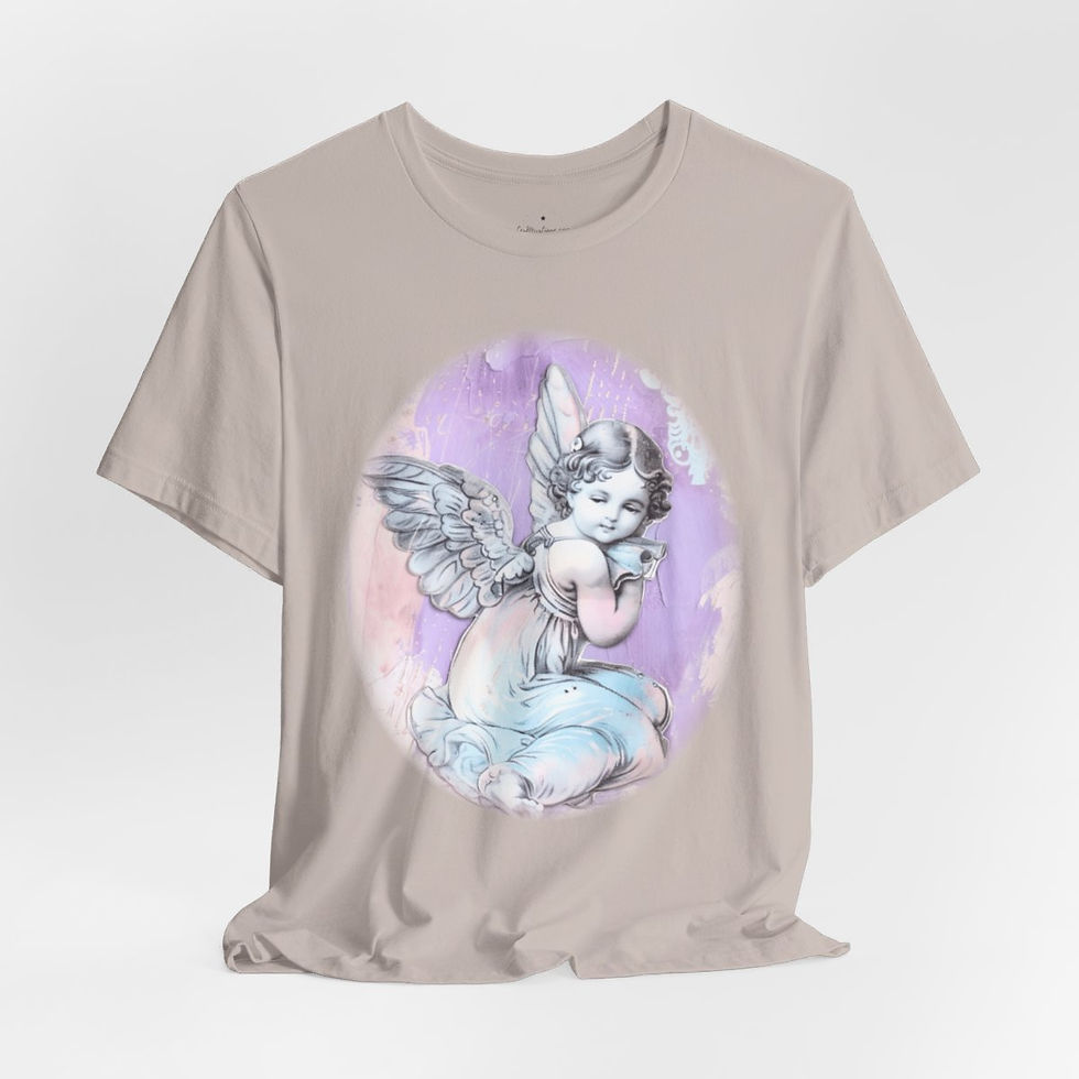 Thumbnail: Pastel French Shabby T-Shirt Vintage Cherub Angel Apparel Chic Artistic Gifts