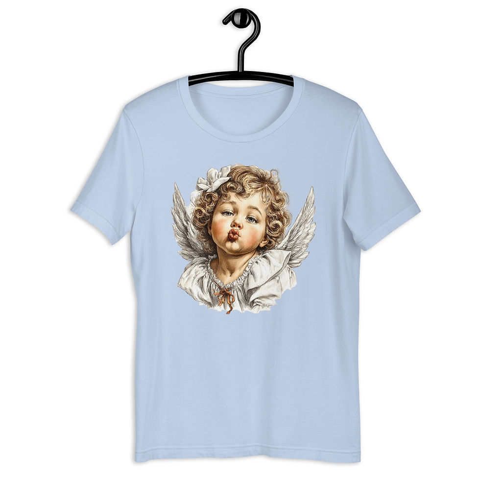 Thumbnail: Shabby Chic Cherub T-Shirt, Wearable Art, Artistic Gift, Victorian Angel