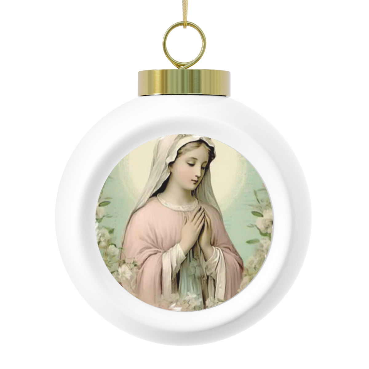 Virgin Mary Christmas Ornament Shabby Chic Religious Art Ornament