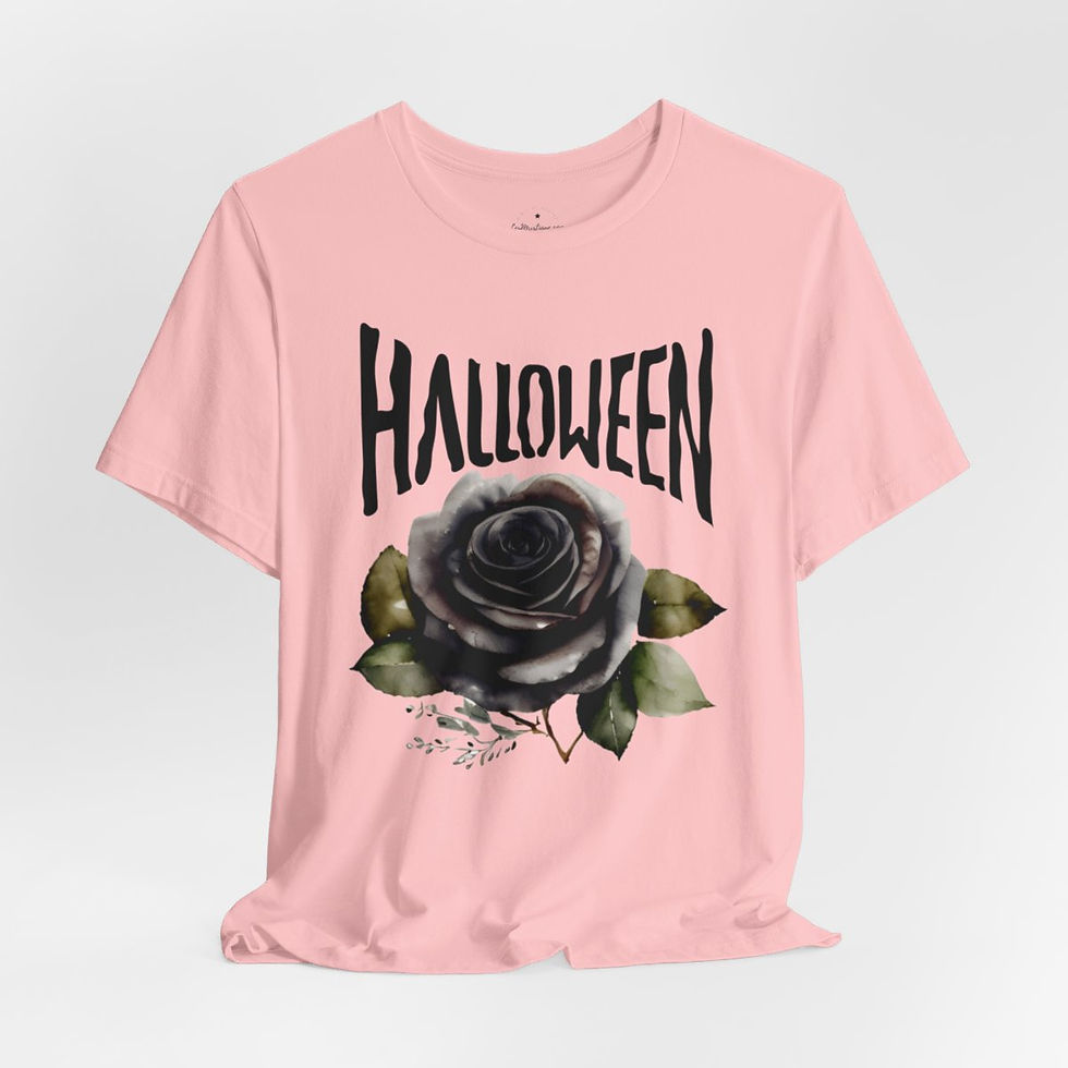 Thumbnail: Halloween T-Shirt Black Rose Fall Apparel Chic Artistic Gifts
