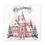 Miniatura: Shabby Pink Canvas Art Print Christmas Wall Decor Snowy Pink Victorian House