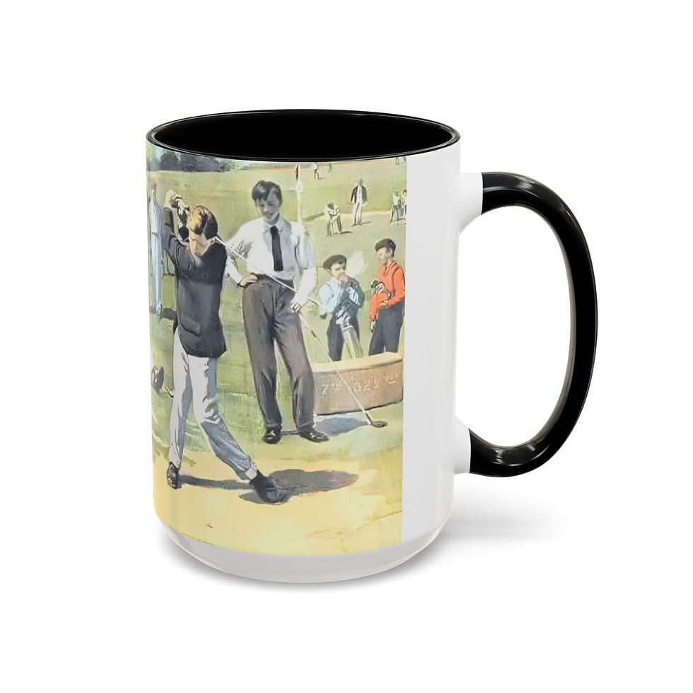 Thumbnail: Vintage Golf Coffee Mug Antique Golfers Golfing Golf Lover Artistic Gift