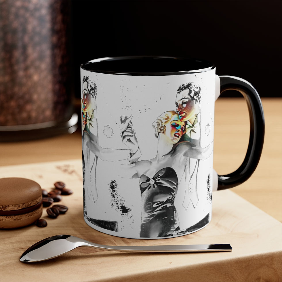 Thumbnail: Vintage Style Coffee Mug The Dance Romantic Mug Kundalini Rising