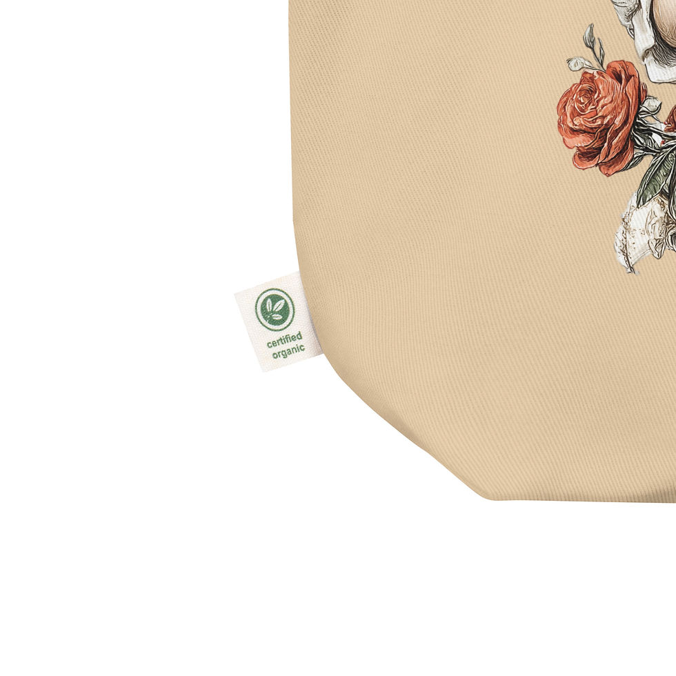 Thumbnail: Artistic Organic Tote Bag, Shabby Chic Cherub, Vintage Style Victorian Angel 