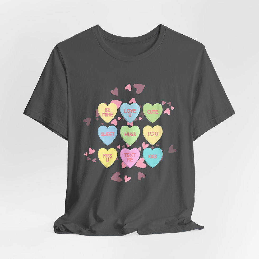 Thumbnail: Retro Valentine's Day T-Shirt Pastel Candy Hearts Artistic Gift Shabby Love Tee