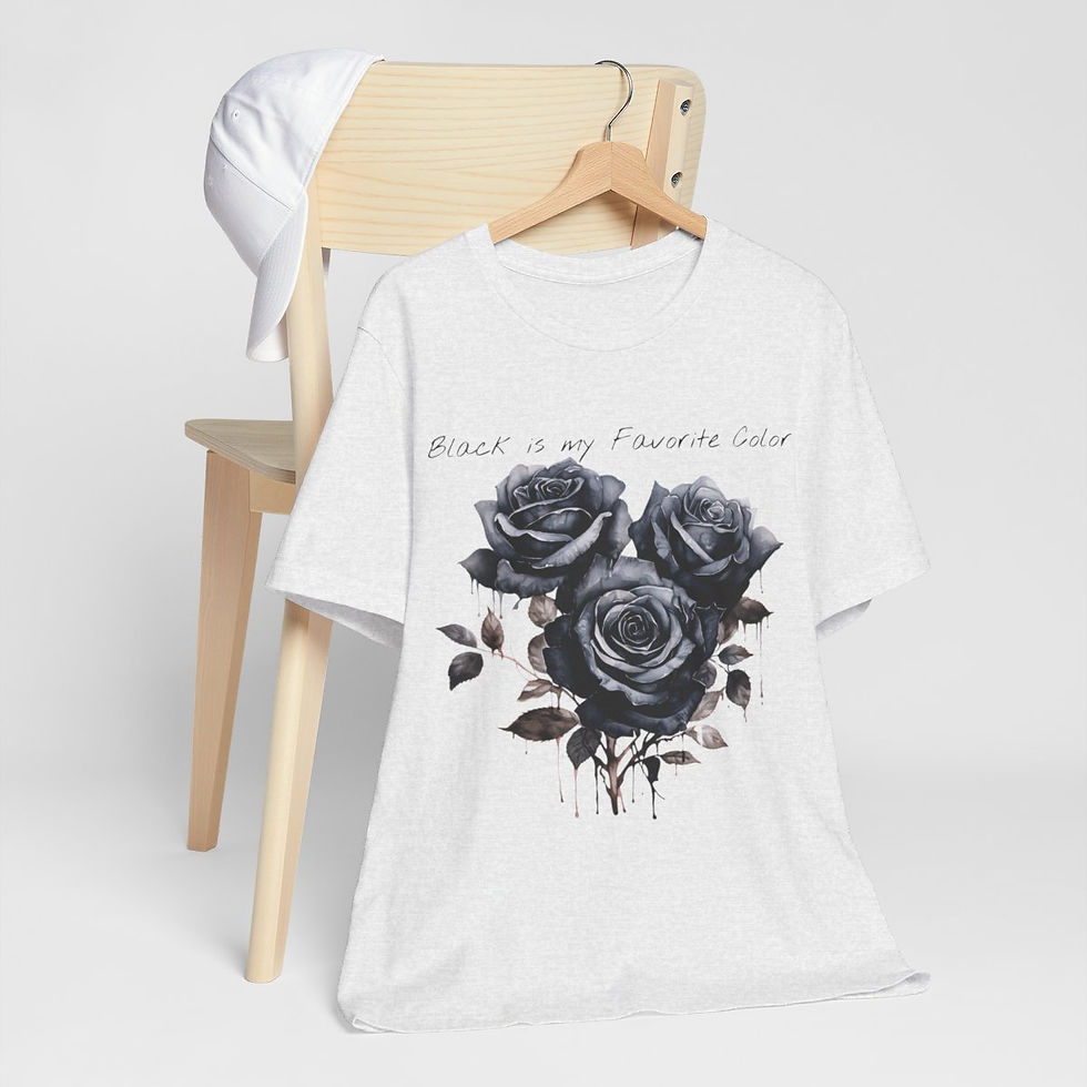 Thumbnail: Sarcastic T-Shirt Black is my Favorite Color Roses Fun Apparel Expressive Gifts
