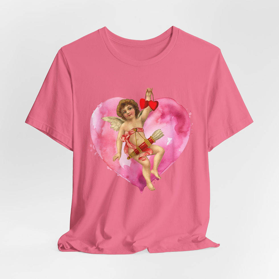 Thumbnail: Valentine's Day T-Shirt Vintage Cupid Artistic Gift Shabby Cherub Love Tee