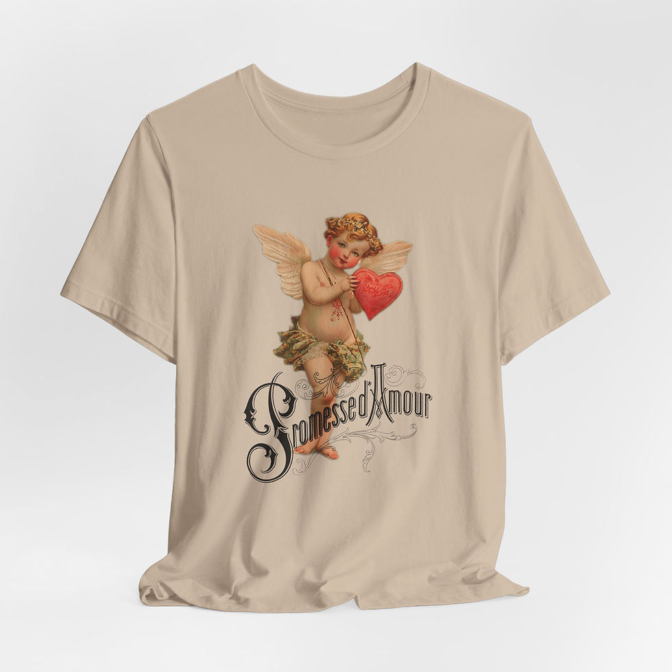 Thumbnail: Shabby French Cherub T-Shirt Cupid Promise of Love Artistic Gift Valentines Day 