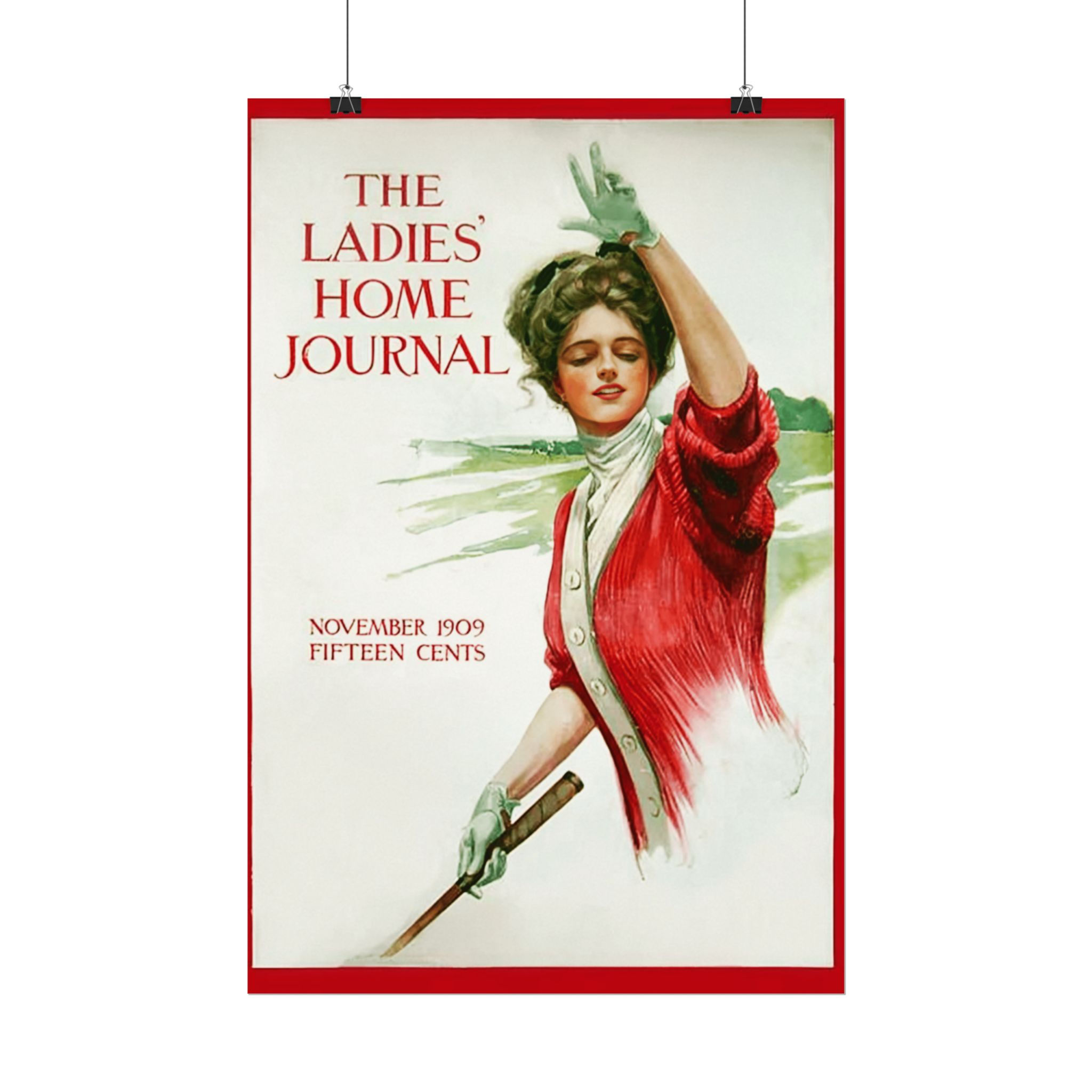 Vintage Golf Watercolor Print Harrison Fisher Woman Golfing Antique Golfer Decor