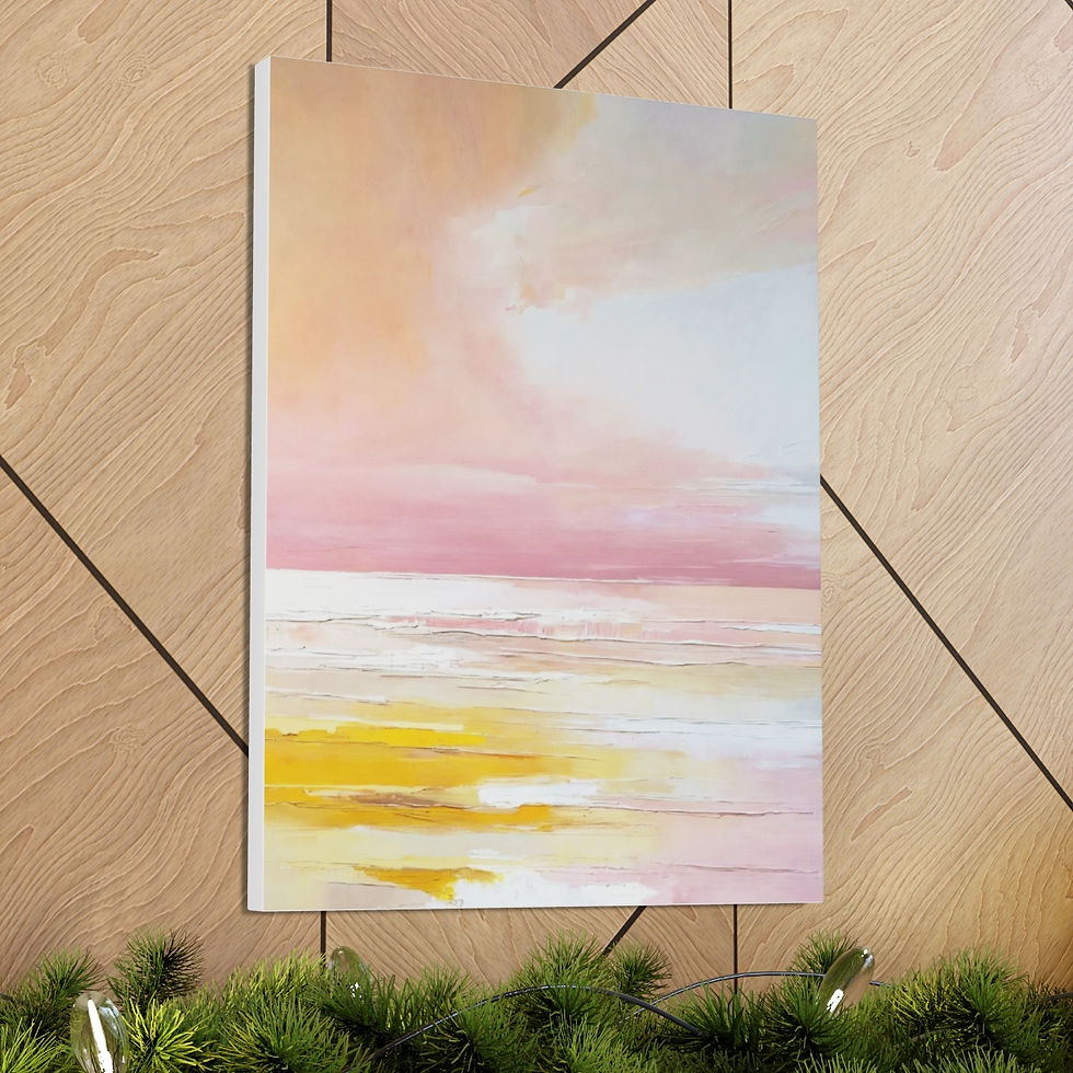 Thumbnail: Pink Minimalist Canvas Art Ocean Sunset Beach Seascape Abstract Statement decor