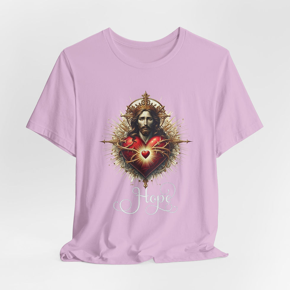 Thumbnail: Artistic T-Shirt Sacred Heart Jesus Christ Religious Hope Tee Catholic Faith