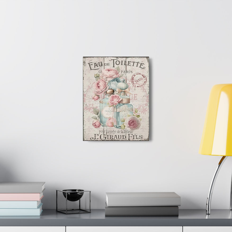Thumbnail: Bed & Bath Canvas Art Shabby French Perfume Wall Decor Pastel Giclee Print