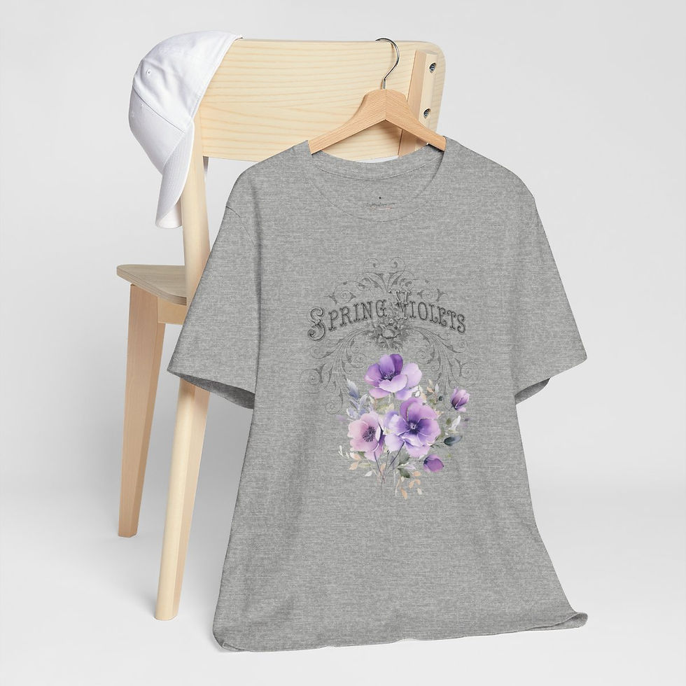 Thumbnail: Summer T-Shirt Spring Violets Art Tee Trendy Apparel Artistic Gifts