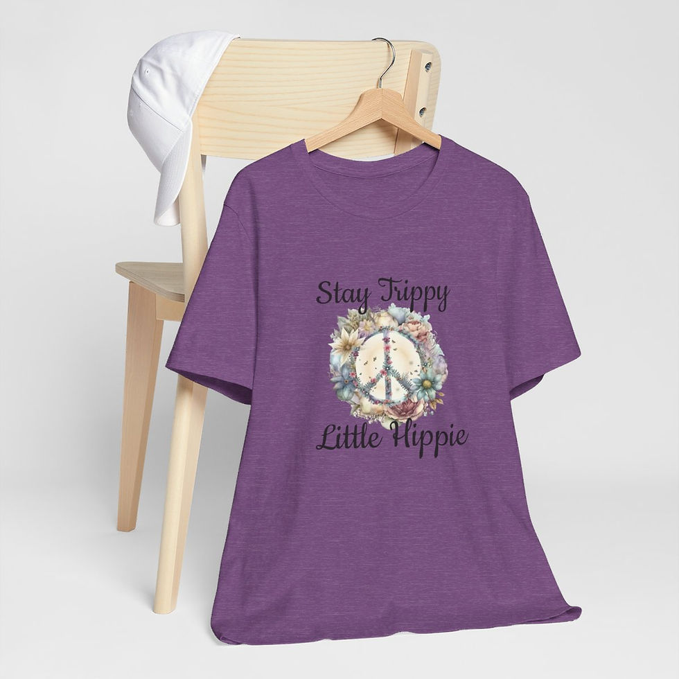 Thumbnail: Art T-Shirt Peace Sign Stay Trippy Little Hippie Expressive Artistic Gifts