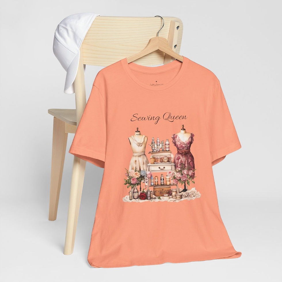 Thumbnail: Shabby Artistic T-Shirt Sewing Queen Tee Retro Victorian Wearable Art Apparel