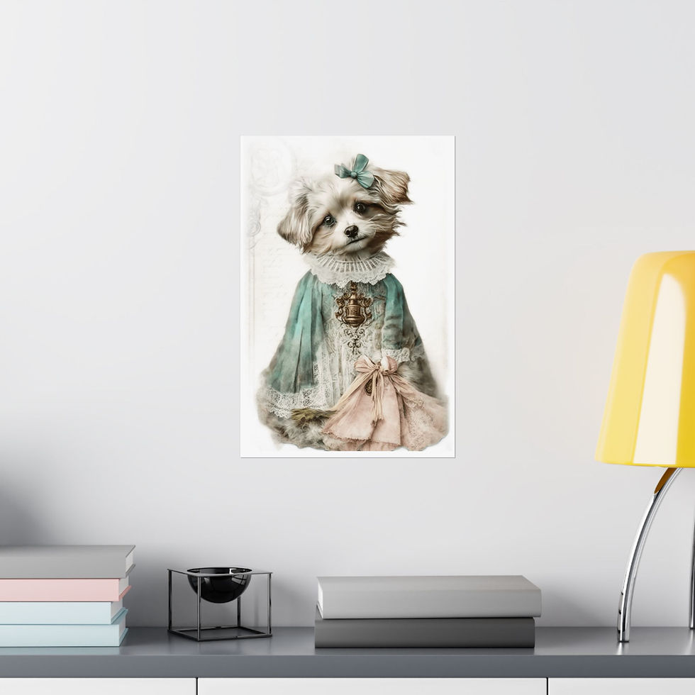 Thumbnail: Vintage Dog Art Print Shabby Victorian Dog Lover Gift Fun Cute Expressive Decor 