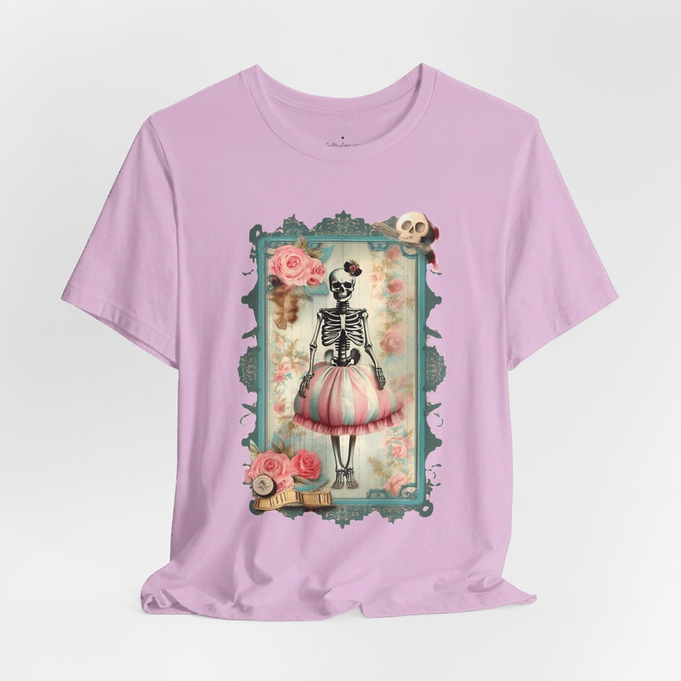 Thumbnail: Halloween T-Shirt Creepy Skeleton Art Shabby zombie Fall Art Apparel Trendy Gift