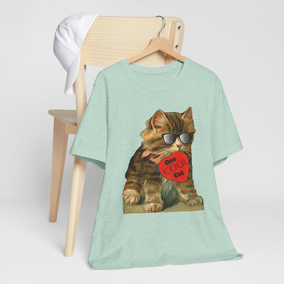 Thumbnail: Cat Lover T-Shirt One Cool Cat in Sunglasses Funny Expressive Vintage Retro Art