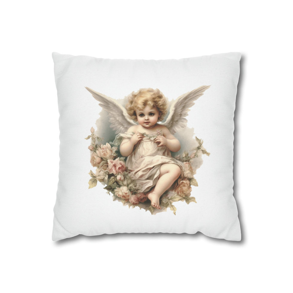 Thumbnail: Shabby Chic Cherub Art Throw Pillow cover Vintage Victorian Angel Home Decor