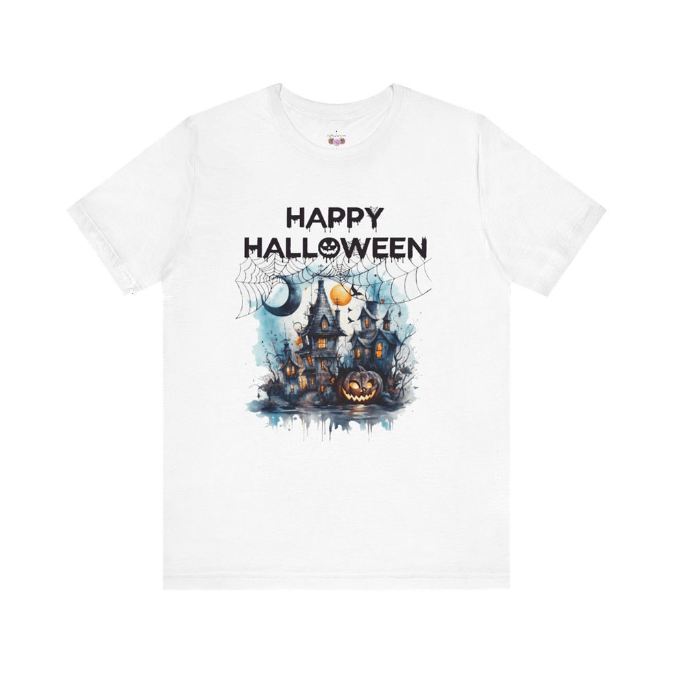 Thumbnail: Halloween T-Shirt Spooky Haunted House Art Fall Apparel Trendy Gift