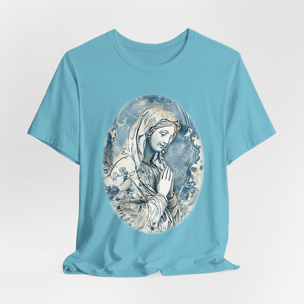 Thumbnail: Shabby Virgin Mary T-Shirt Religious Wearable Art Tee Artistic Catholic Gifts