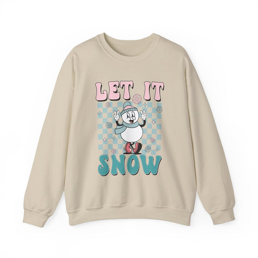 Thumbnail: Retro Snowman Christmas Sweatshirt Let It Snow Vintage style Holiday Apparel