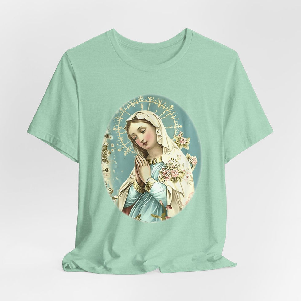 Thumbnail: Shabby Virgin Mary T-Shirt Religious Wearable Art Tee Artistic Catholic Gifts