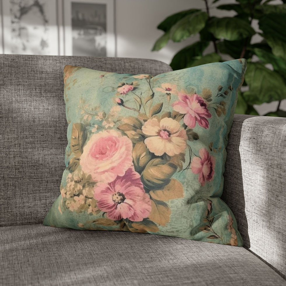 Thumbnail: French Country Home Decor Throw Pillow cover Shabby Chic Vintage Floral  