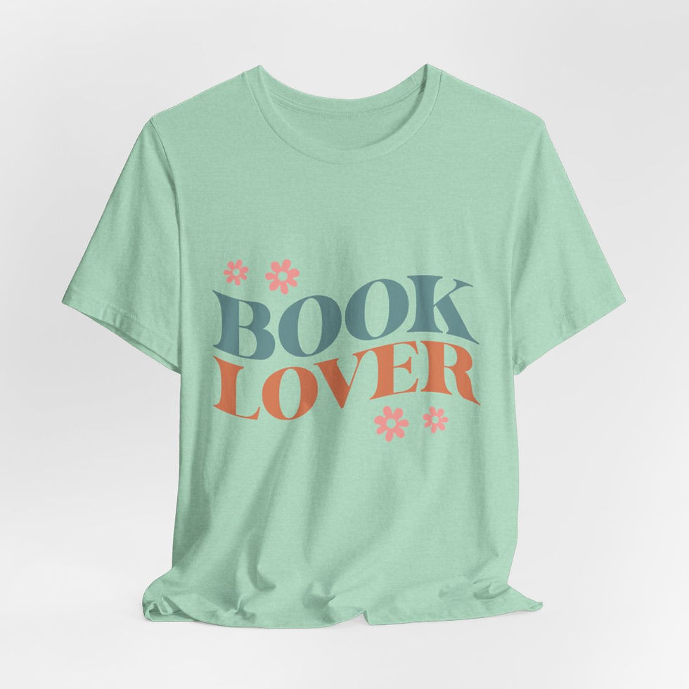 Thumbnail: Reading Theme T-Shirt Book Lover w/ Daisies Expressive Apparel Thoughtful Gifts